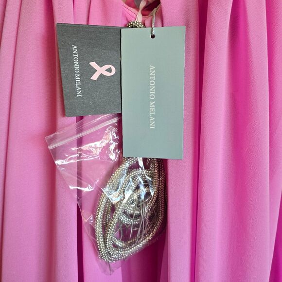 Antonio Melani x Breast Cancer Awareness Pink Stacy Chiffon Dress NWT Size 4 - Picture 13 of 13